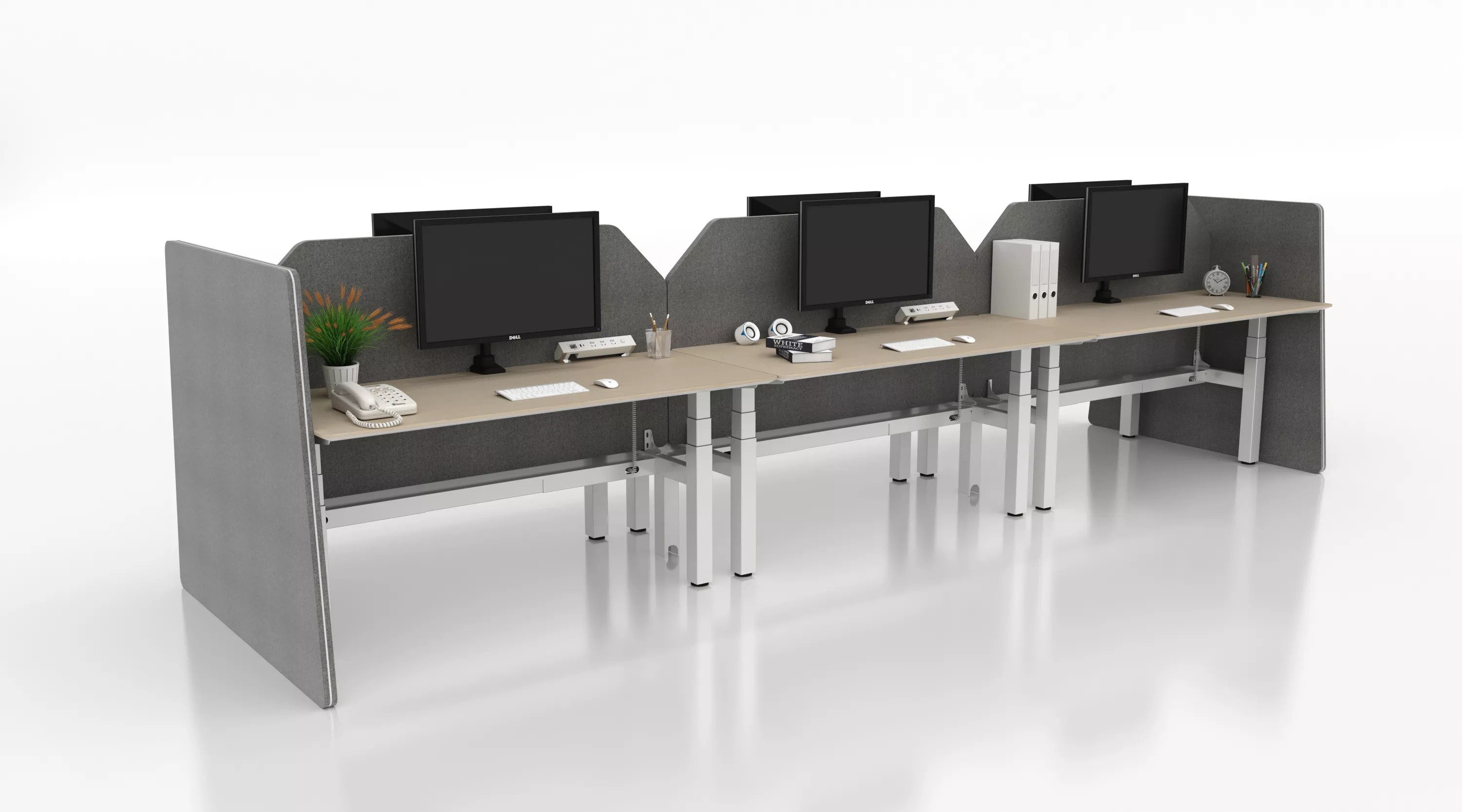 Face-to-Face Six Workstations Layout